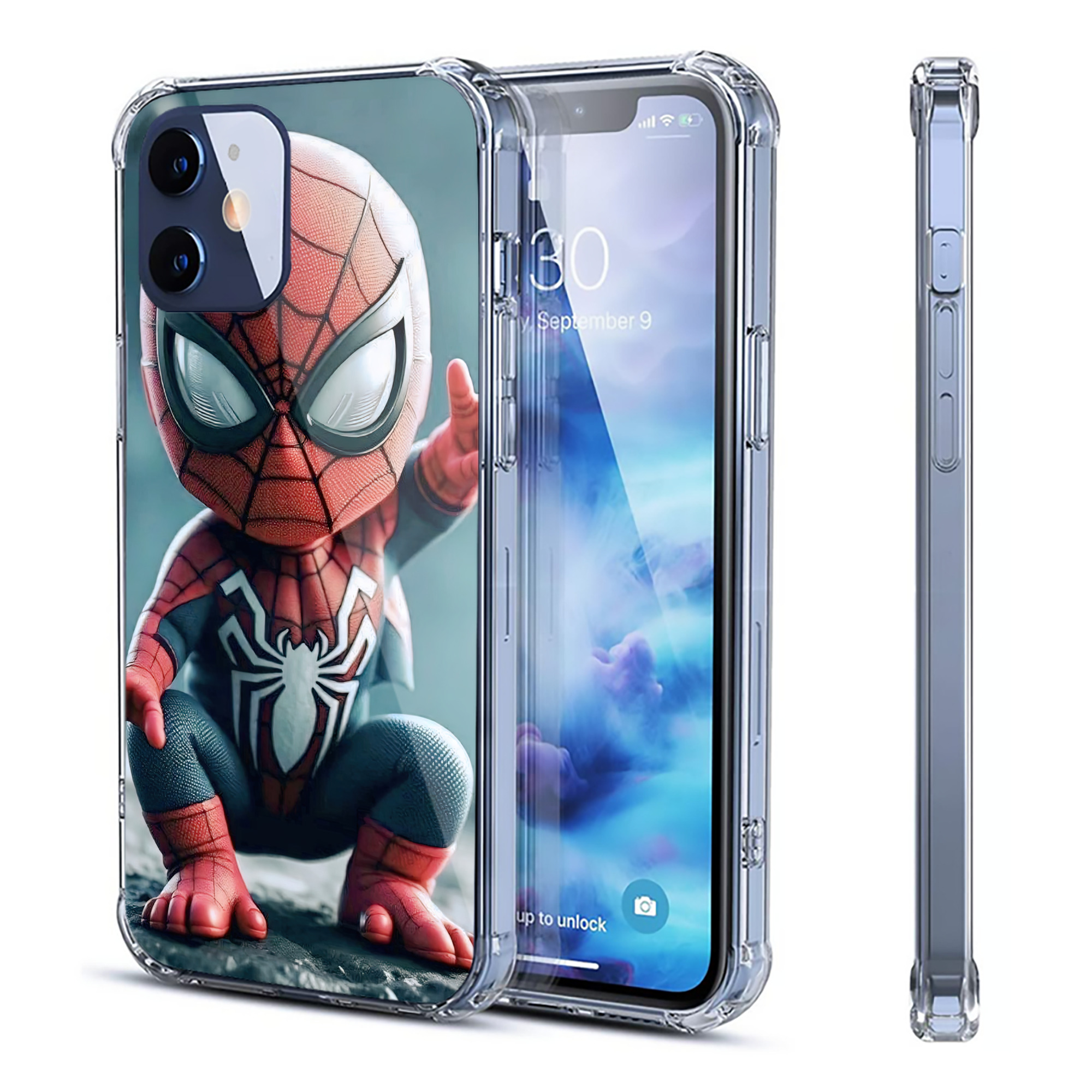 （画像用） Spider Man スパイダーマン 【iPhone 12シリーズ対応】透明スマホケース（クリアソフトケース）